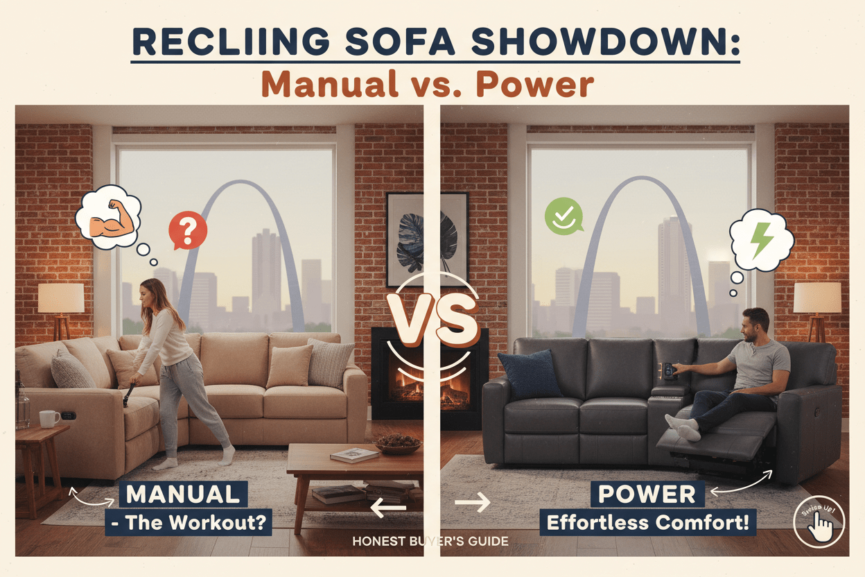 Best Reclining Sofas in St. Louis | Manual vs Power - Sit and Sleep 4 Less (St. Louis, MO)