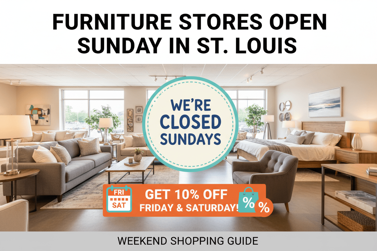 Furniture Stores Open Sunday St. Louis | Weekend Shopping Guide - Sit and Sleep 4 Less (St. Louis, MO)