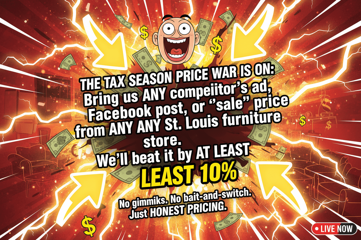 Get ready for the biggest furniture price war in St. Louis! - Sit and Sleep 4 Less (St. Louis, MO)