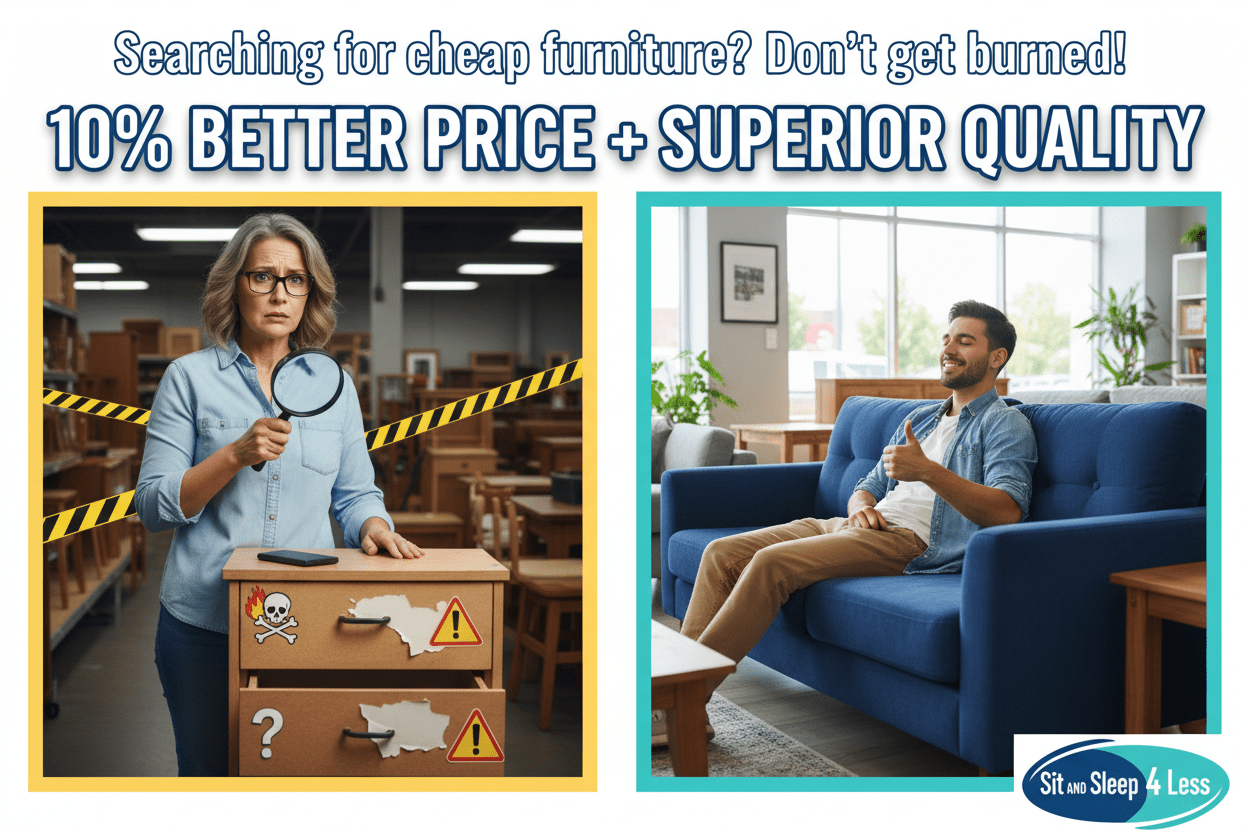 Super Dollar Buster Furniture vs Local Stores in St. Louis - Sit and Sleep 4 Less (St. Louis, MO)