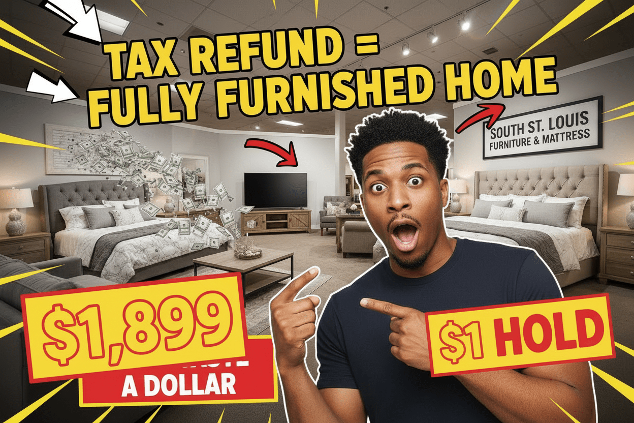 Tax Refund Furniture Deals in South St. Louis | $1 Hold - Sit and Sleep 4 Less (St. Louis, MO)