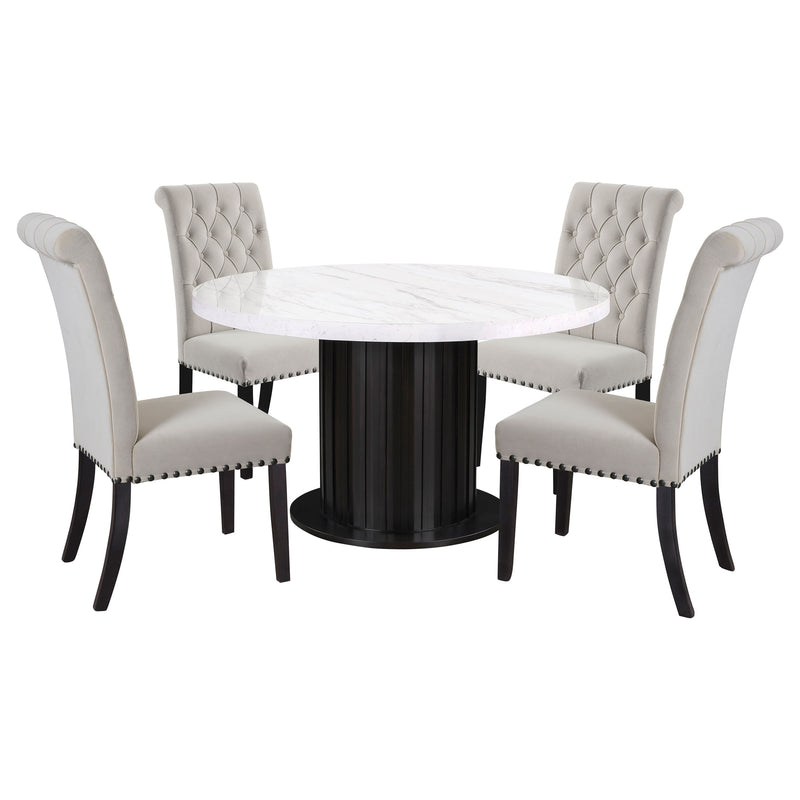 Sherry Rectangular Marble Top Dining Table set