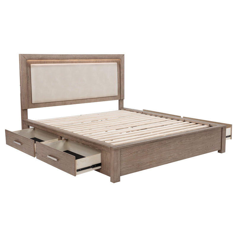 Kenora Panel Platform Storage Bed with LED Lighting