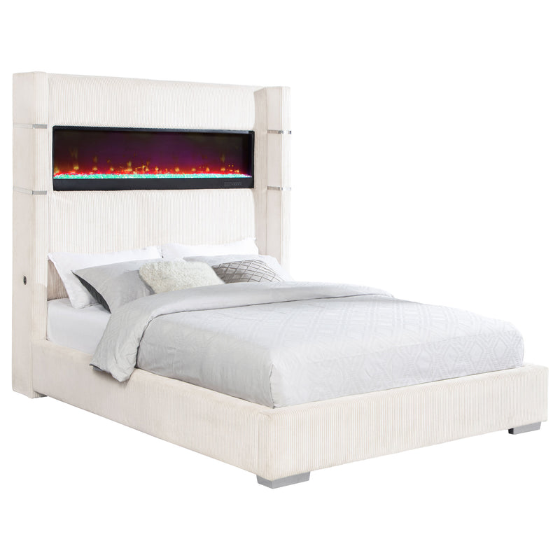 Tisdall Wingback Bed with Flame Visualizer