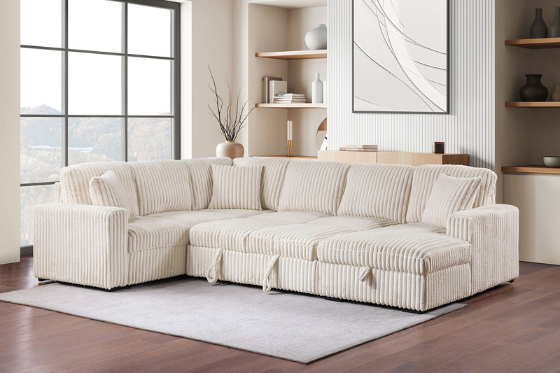 Devonshire Pull-Out Sleeper Sectional Sofa