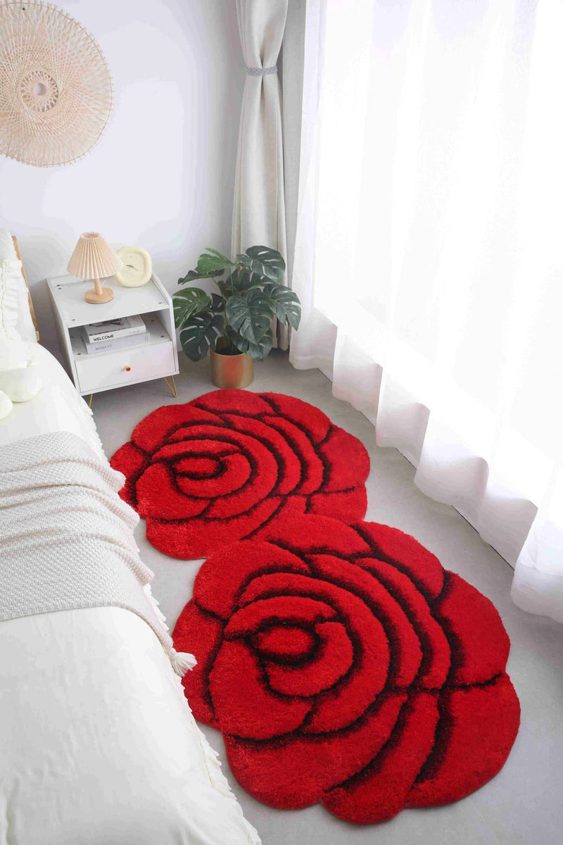 FAUX FUR Rug DOUBLE ROSE