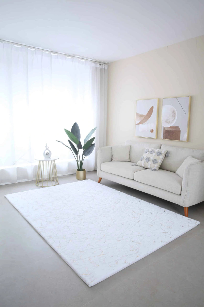 TIMMY-S SHAGGY Rug White-Silver