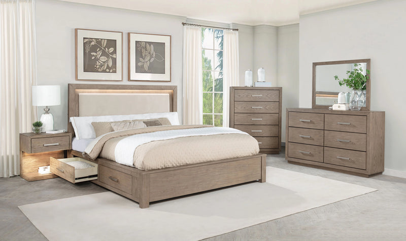 Kenora Panel Platform Storage Bed with LED Lighting