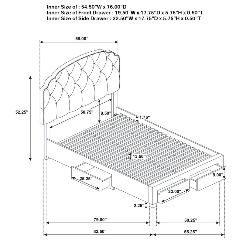 Marianna Panel Platform Storage Bed
