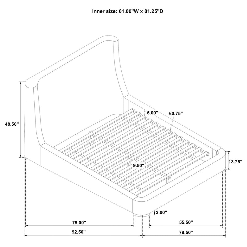 Rennes Wingback Platform Bed