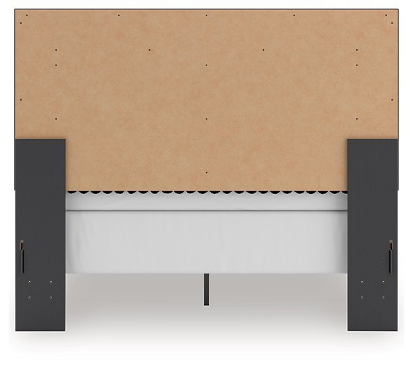 Ashley Zuraleus Upholstered Panel Bed with Glitter Accents - Black