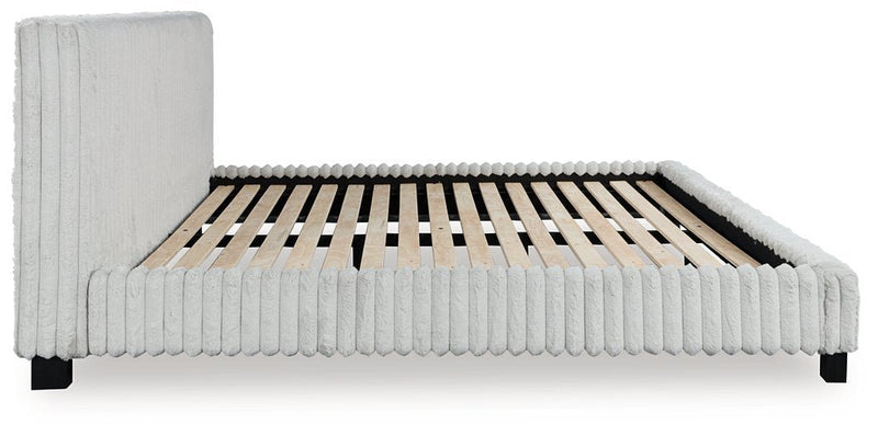 Ashley Zuraleus Upholstered Panel Bed with Glitter Accents - Black