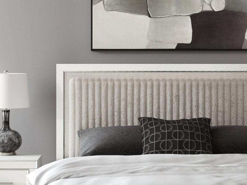 Ashley Zuraleus Upholstered Panel Bed with Glitter Accents - Black